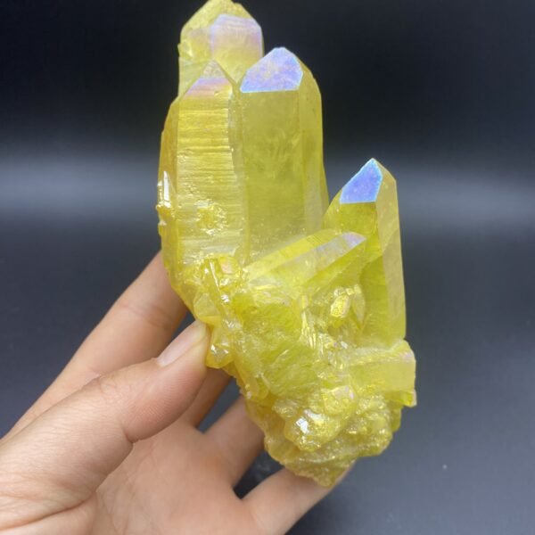 天然电镀晶簇精品水晶手工雕刻件桌面摆件手工雕刻件装饰 - 图片 6