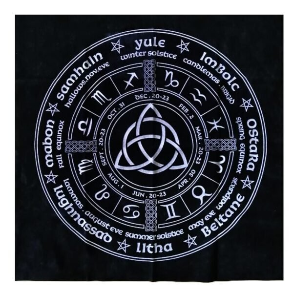 塔罗占卜系列~ Triquetra Pagan Wheel of the Year 女巫日历塔罗占星桌布