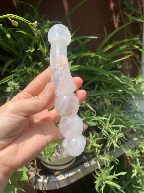 天然白水晶原石雕刻水晶按摩棒 - 图片 6
