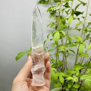 天然白水晶雕刻水晶匕首客厅办公装饰摆件 热销