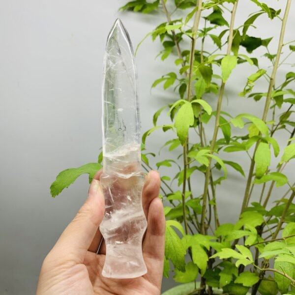 天然白水晶雕刻水晶匕首客厅办公装饰摆件 热销