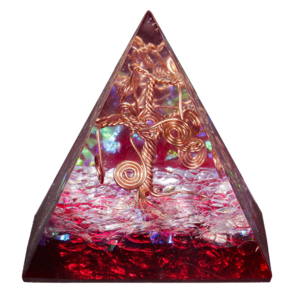 天然水晶能量金字塔铜线绕生命树树脂摆件 家居桌面 能量发生器 饰品 - 图片 11