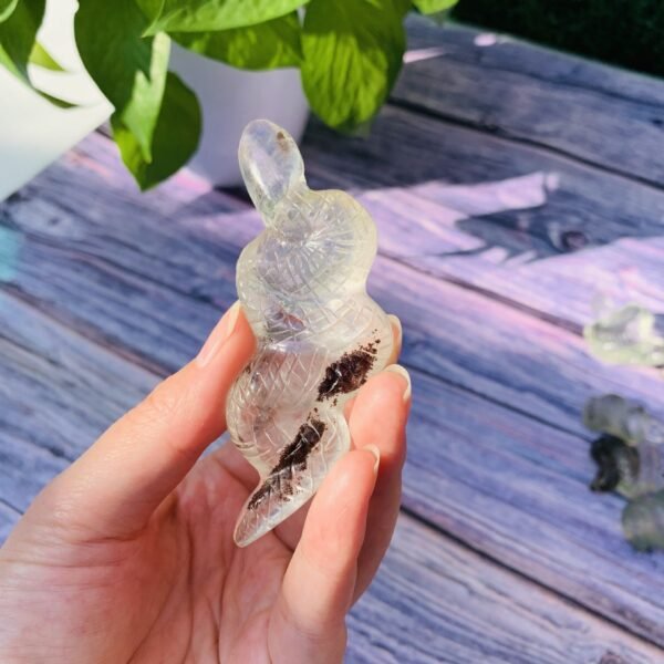 天然绿幽灵水晶雕刻水晶蛇吊坠挂件小摆件直供 - 图片 7