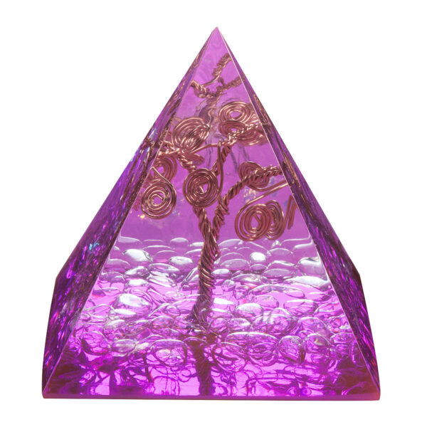 天然水晶能量金字塔铜线绕生命树树脂摆件 家居桌面 能量发生器 饰品 - 图片 14