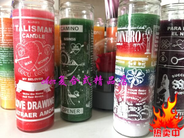 7天仪式魔法蜡烛系列 能量魔法蜡烛【 吸引爱情 金钱 事业 成功】