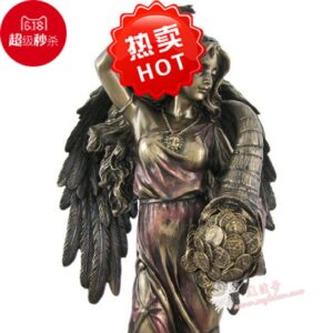 *欧洲财富幸运女神造青铜树脂雕塑聚宝盆金币倾泻而出创造金钱