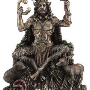 *美国进口Cernunnos和动物青铜雕塑 父神