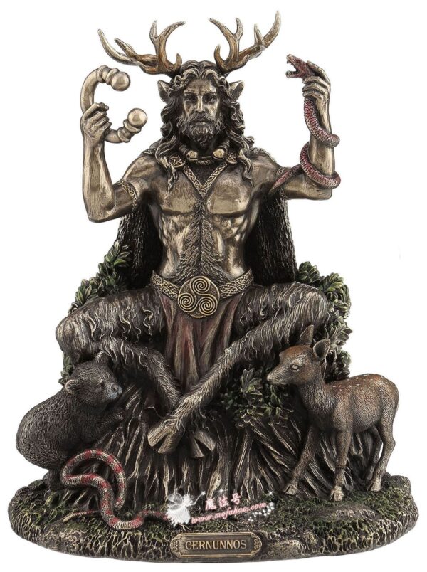 *美国进口Cernunnos和动物青铜雕塑 父神