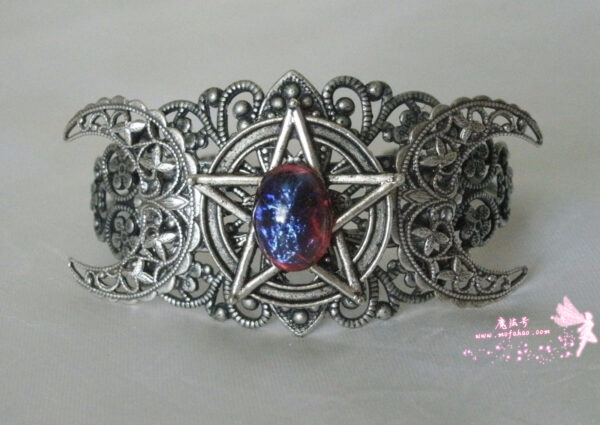 *美国进口镀银女巫手镯 能量饰品 威卡魔法能量 手工巫品