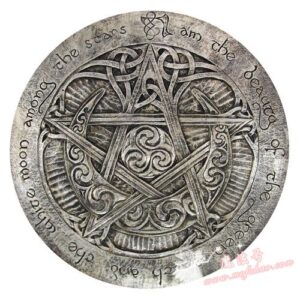 *美国进口五芒星魔法盘 魔法能量工具 魔法蜡烛仪式 银色 28厘米