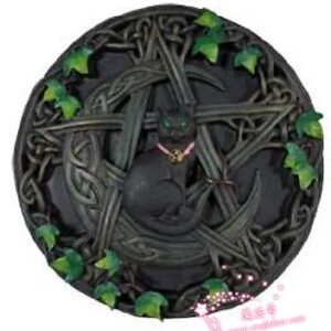 *美国进口黑猫五芒星挂像 能量盘 巫品驱逐负能量 提升能量
