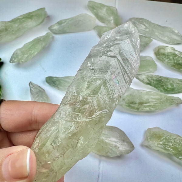 绿野仙踪天然绿水晶骨干水晶原石摆件权杖水晶矿石 - 图片 3