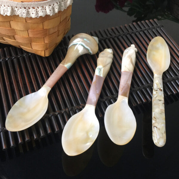 海螺贝壳勺子酒店会所餐厅盘子用具汤勺创意家居饰品摆件