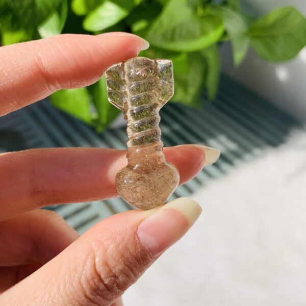 热销 银曜石天然白水晶 发晶雕刻丘比特之箭水晶小配件挂件 - 图片 8