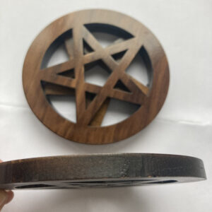 祭坛木制五芒星木雕仪式摆件女巫祭祀木垫子PENTAGRAM ALTAR TILE