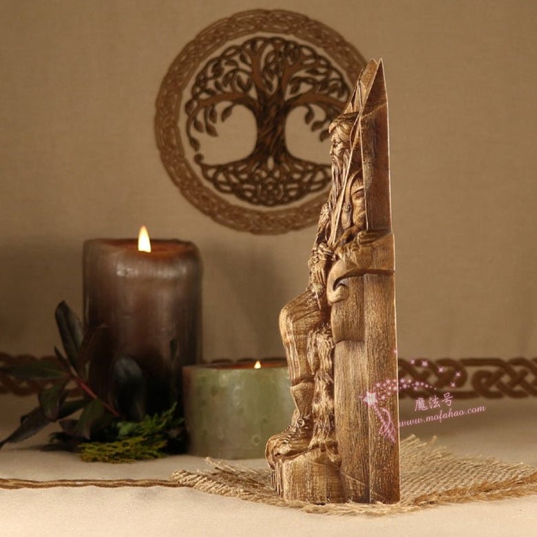 神秘学收藏~奥丁木雕 手工维京木雕 生态材质木质手工雕刻礼品威卡礼物希腊 神秘学收藏~奥丁木雕 手工维京木雕 生态材质木质手工雕刻礼品威卡礼物希腊 - 图片 3