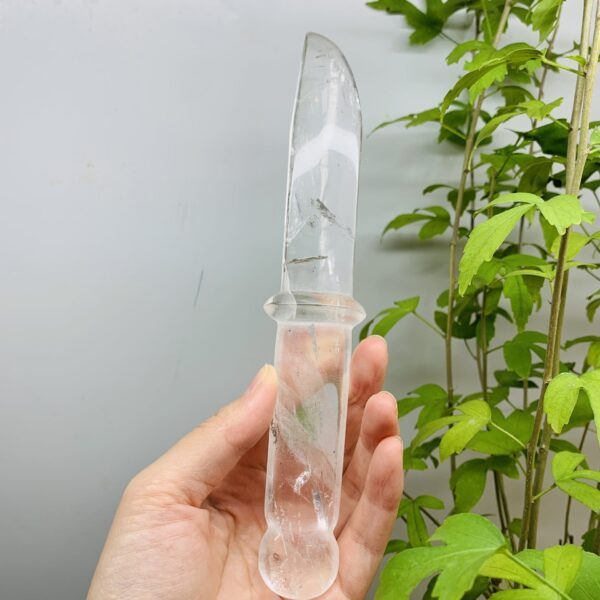 热销  源头天然白水晶匕首摆件家居办公装饰 - 图片 2