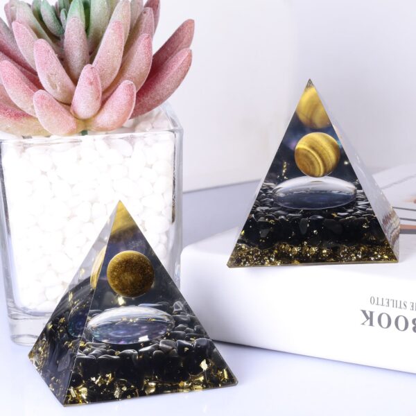水晶圆珠宇宙星球造型 树脂金字塔水晶碎石能量塔 欧美新款 能量发生器 - 图片 3