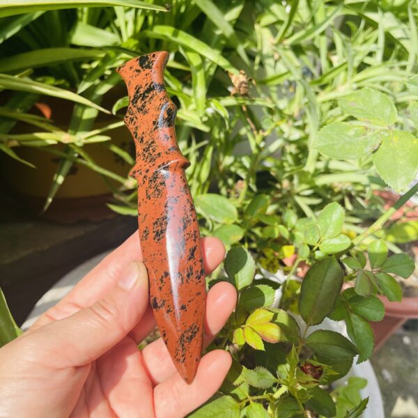 直供  天然水晶红曜石雕刻水晶匕首家居办公装饰摆件 - 图片 2