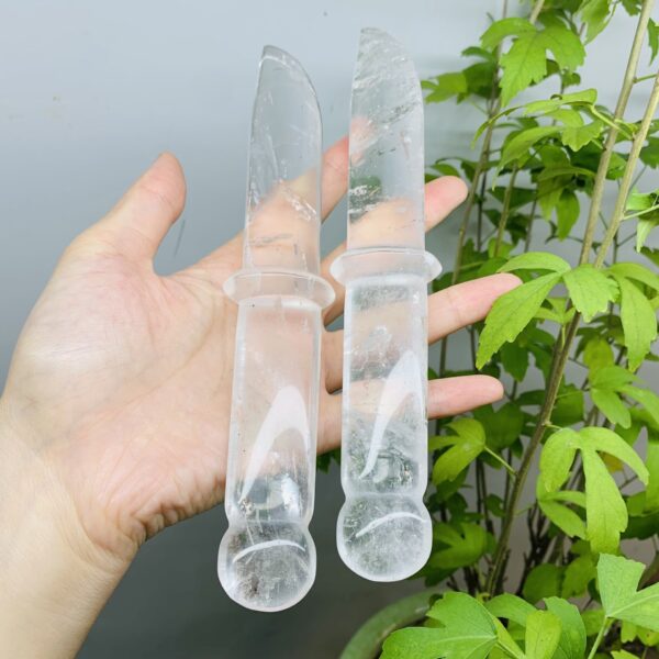热销  源头天然白水晶匕首摆件家居办公装饰 - 图片 4