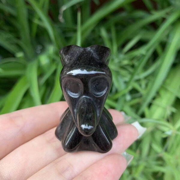 热销 银曜石孔雀石天然水晶原石雕刻幽灵狗水晶装饰摆件 - 图片 2