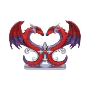 神秘学收藏~装饰品欧式摆件工艺品龙雕像29厘米   龙之爱心胸像