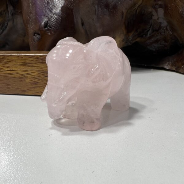 水晶摆件家居装饰品 粉晶原石半宝石大象动物工艺品摆饰 - 图片 2