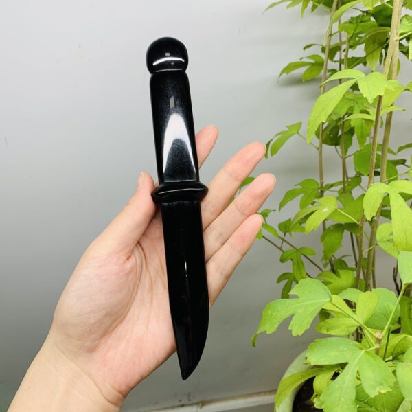 直供 源头天然黑曜石水晶匕首摆件家居办公装饰 热销 - 图片 4