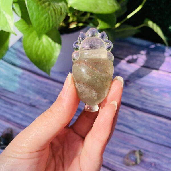 绿幽灵花瓶天然水晶雕刻原石水晶花瓶吊坠小挂件 - 图片 3