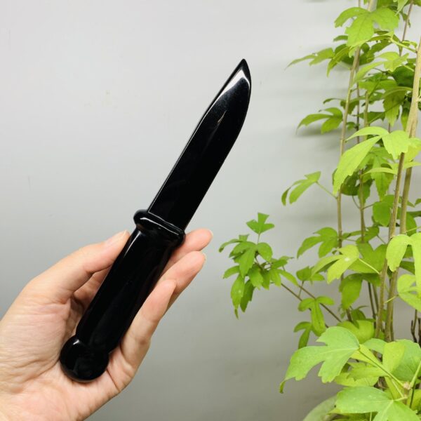 直供 源头天然黑曜石水晶匕首摆件家居办公装饰 热销 - 图片 3