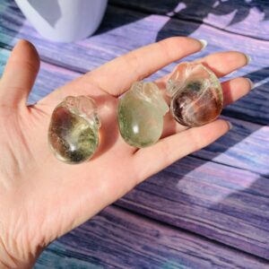 水晶吊坠 天然绿幽灵原石雕刻钱袋水晶挂饰