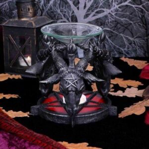神秘学收藏~进口Baphomet头之间燃烧着的茶灯 魔法蜡烛香炉