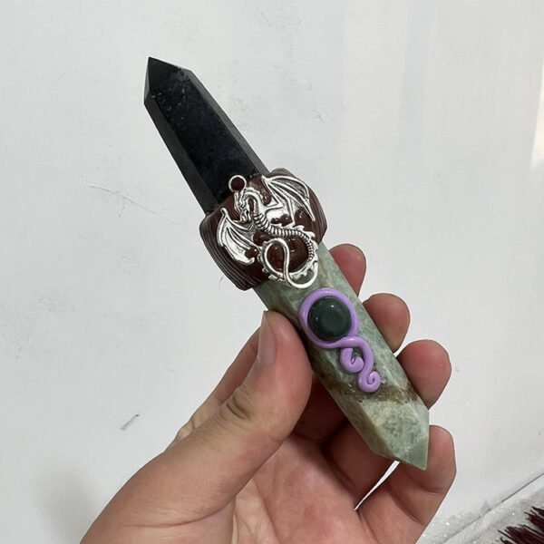 粉水晶魔法权杖工艺品 手工制作扩香矿石魔法棒家居装饰摆件 - 图片 2