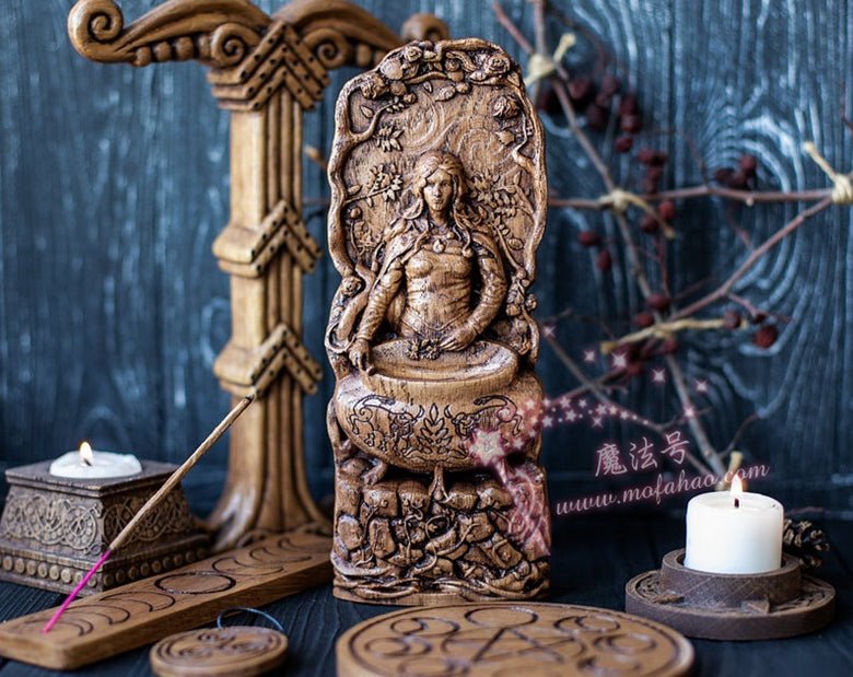 神秘学收藏~Ceridwen是凯尔特魔法女神手工木雕 为您的家祭坛重生和转变 神秘学收藏~Ceridwen是凯尔特魔法女神手工木雕 为您的家祭坛重生和转变 - 图片 3
