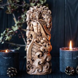 神秘学收藏~凯尔特海神 马那南 Manannan mac Lir魔法木雕像