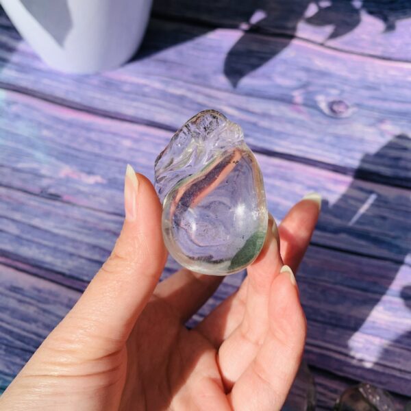 水晶吊坠 天然绿幽灵原石雕刻钱袋水晶挂饰 - 图片 8