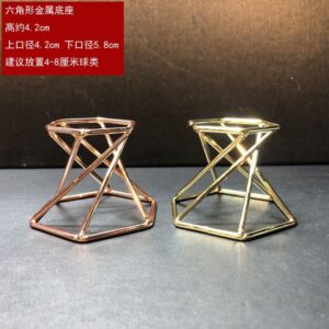 玫瑰金水晶球底座金属展示架摆件原石收纳底座球座4-9cm球形